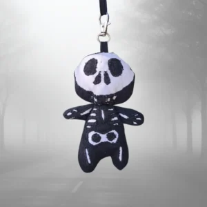 Llavero upcycling Halloween Huesos – colección lablueblue día 1/31 – hecho a mano con retales