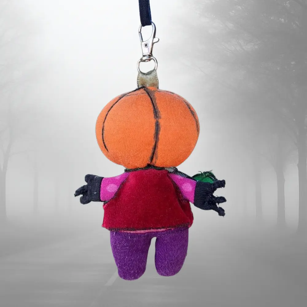 Llavero upcycling Halloween Jack Pumpkinhead Oz – colección lablueblue día 4/31 – hecho a mano retales - Imagen 2