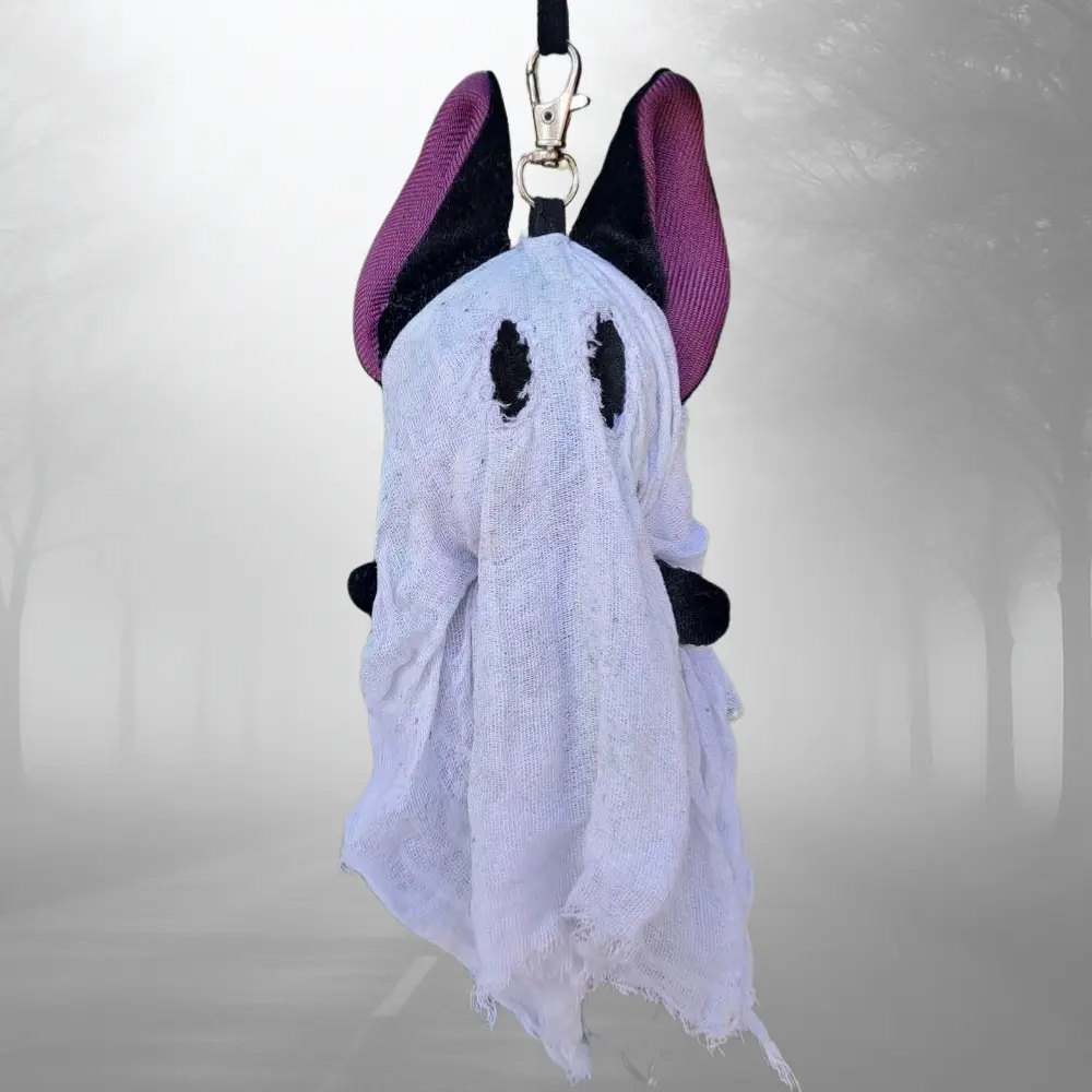 Llavero upcycling Halloween Boo fantasma – colección lablueblue día 7/31 – hecho a mano con retales
